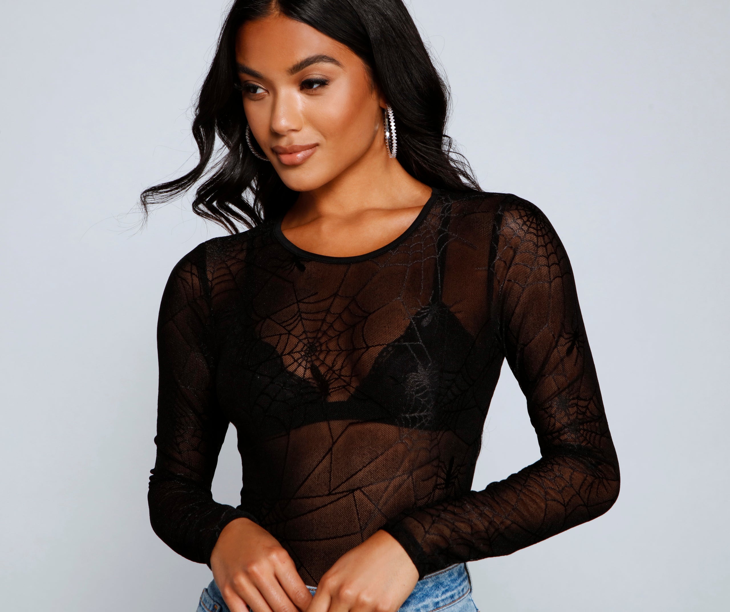 Chillingly Chic Sheer Mesh Bodysuit - Image 3