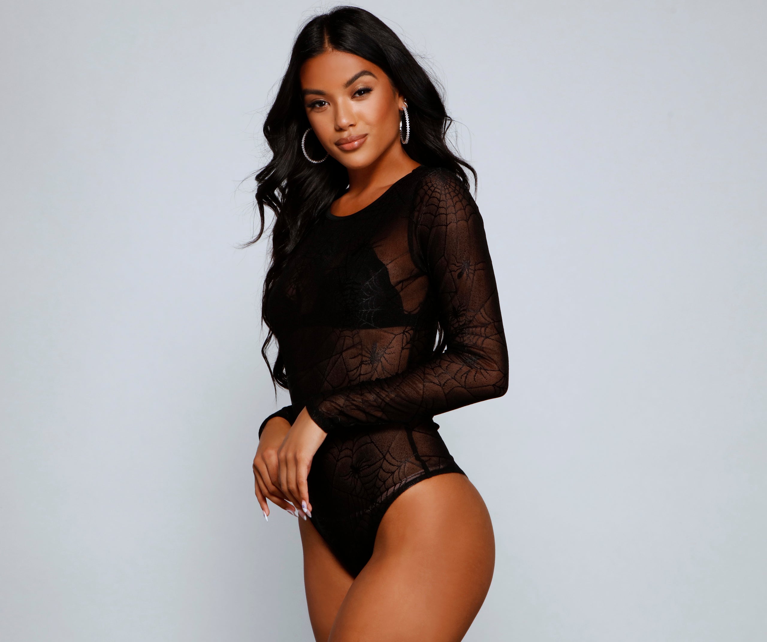 Chillingly Chic Sheer Mesh Bodysuit - Image 5