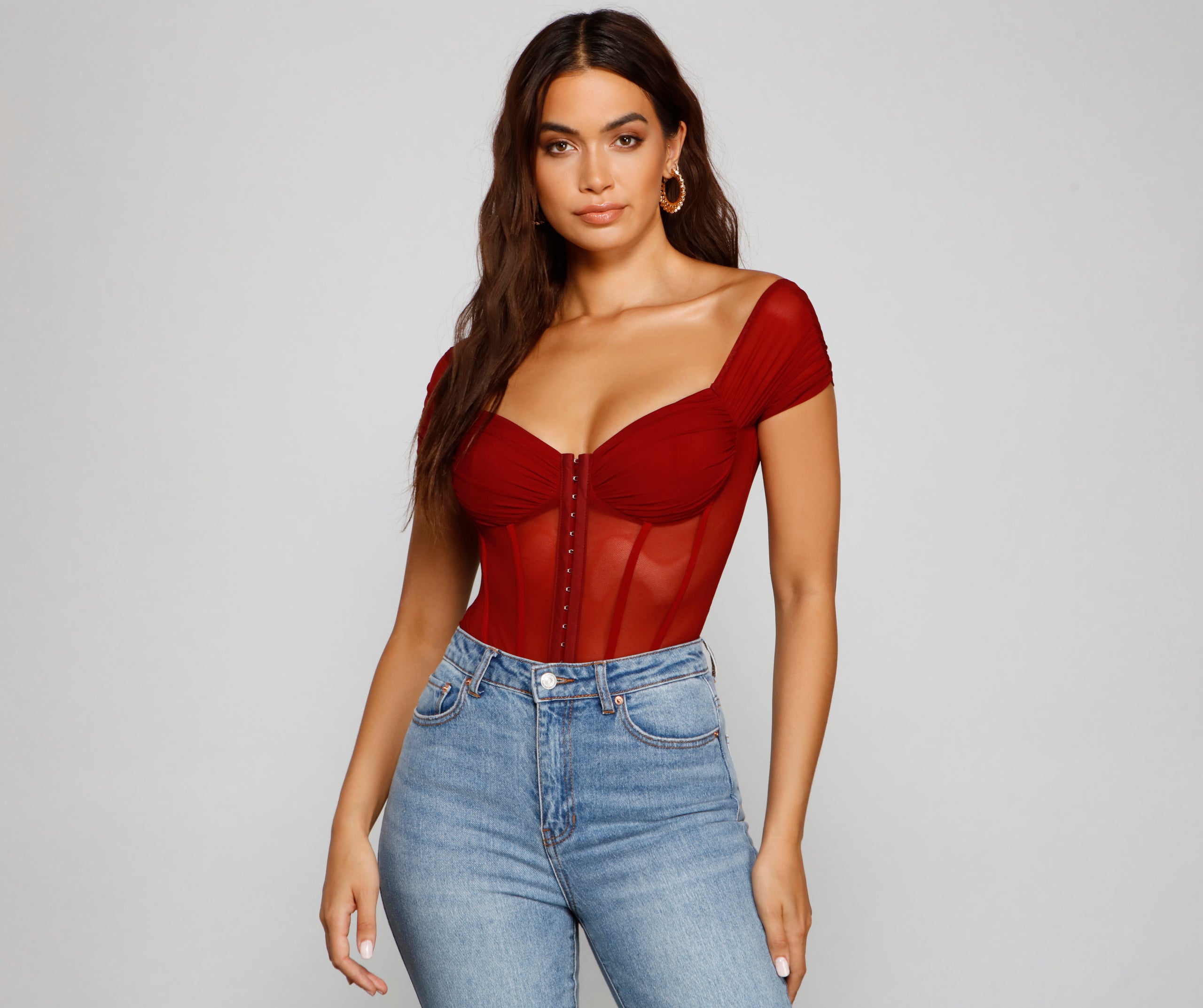 So Chic Mesh Bustier Bodysuit - Image 17