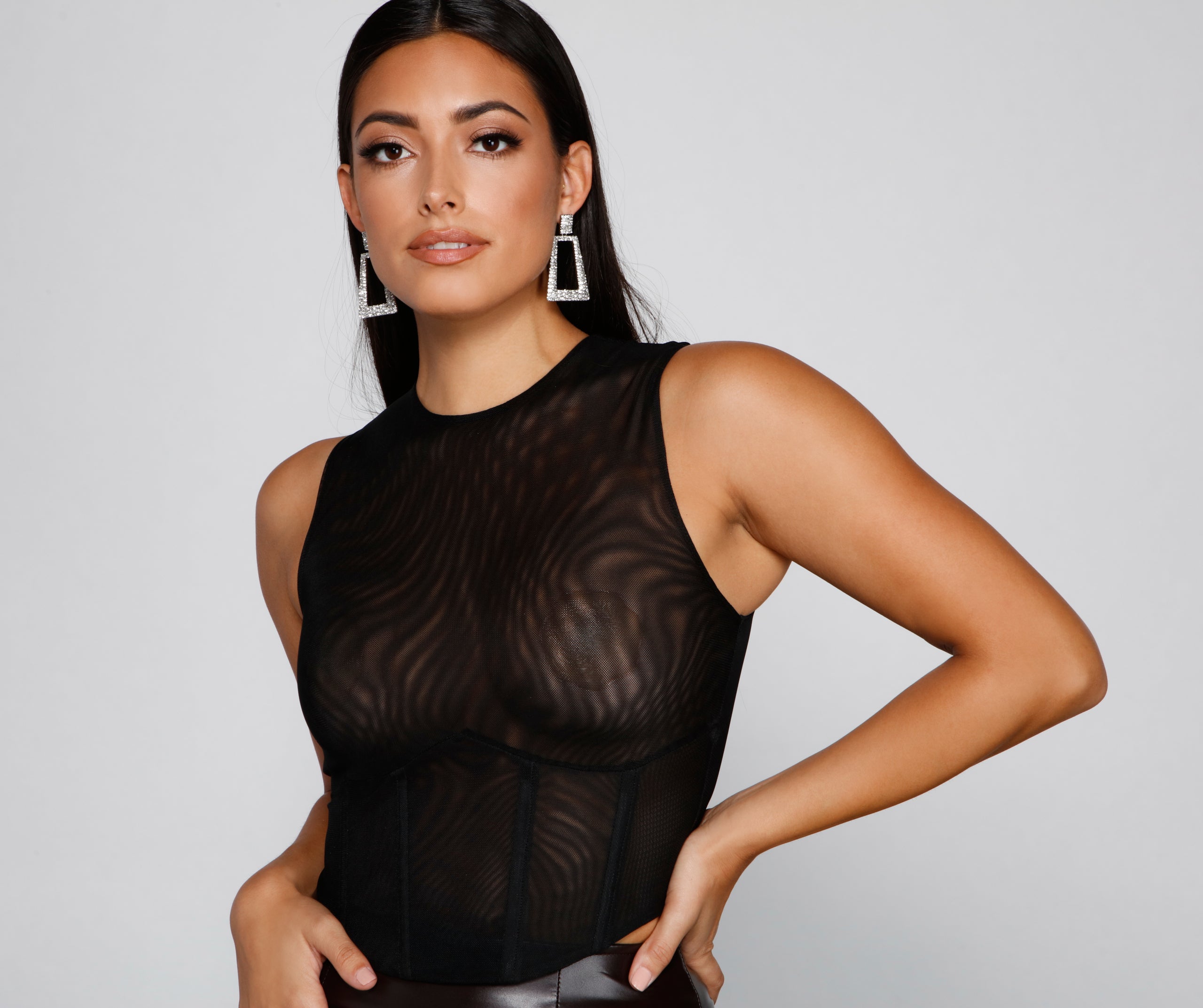 A Sultry Look Sheer Mesh Bustier - Image 4