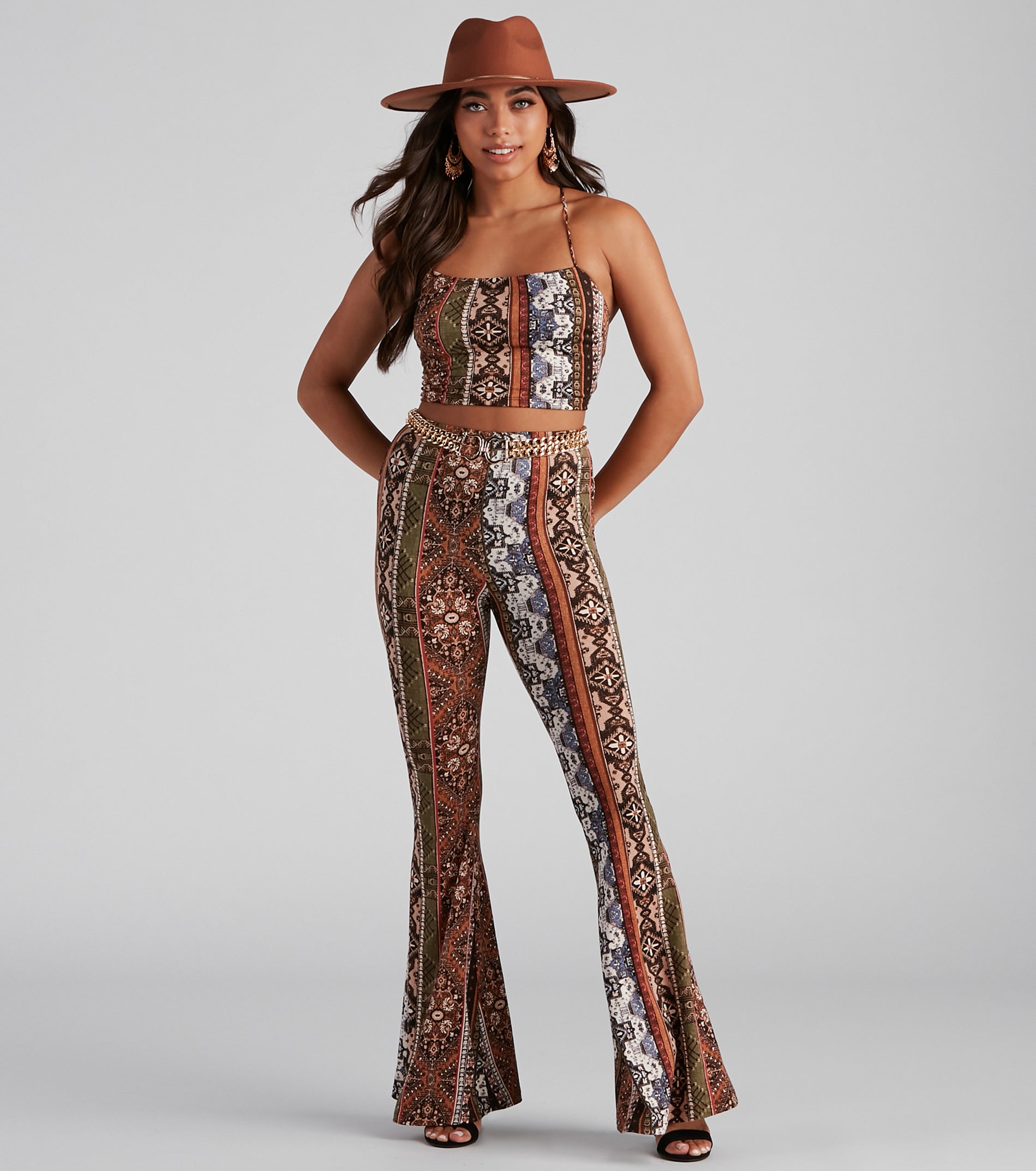 Boho Dreamer Printed Crop Top - Image 2