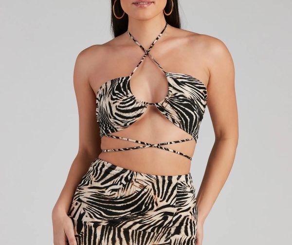 Wild Season Zebra Halter Top - Image 4