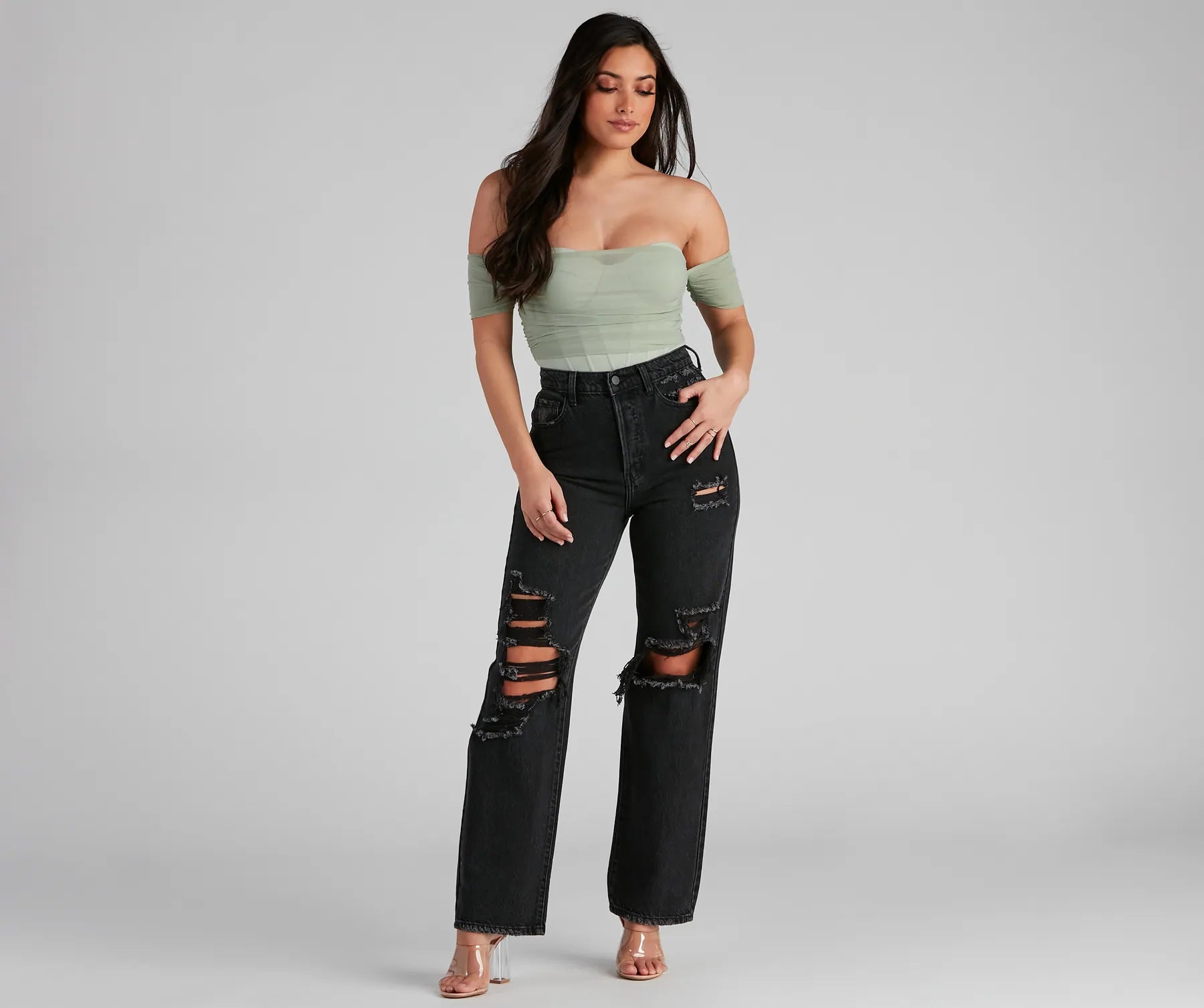 Another Date Mesh Bustier Bodysuit - Image 23