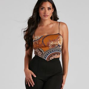 Luxe Links Tie-Back Scarf Top