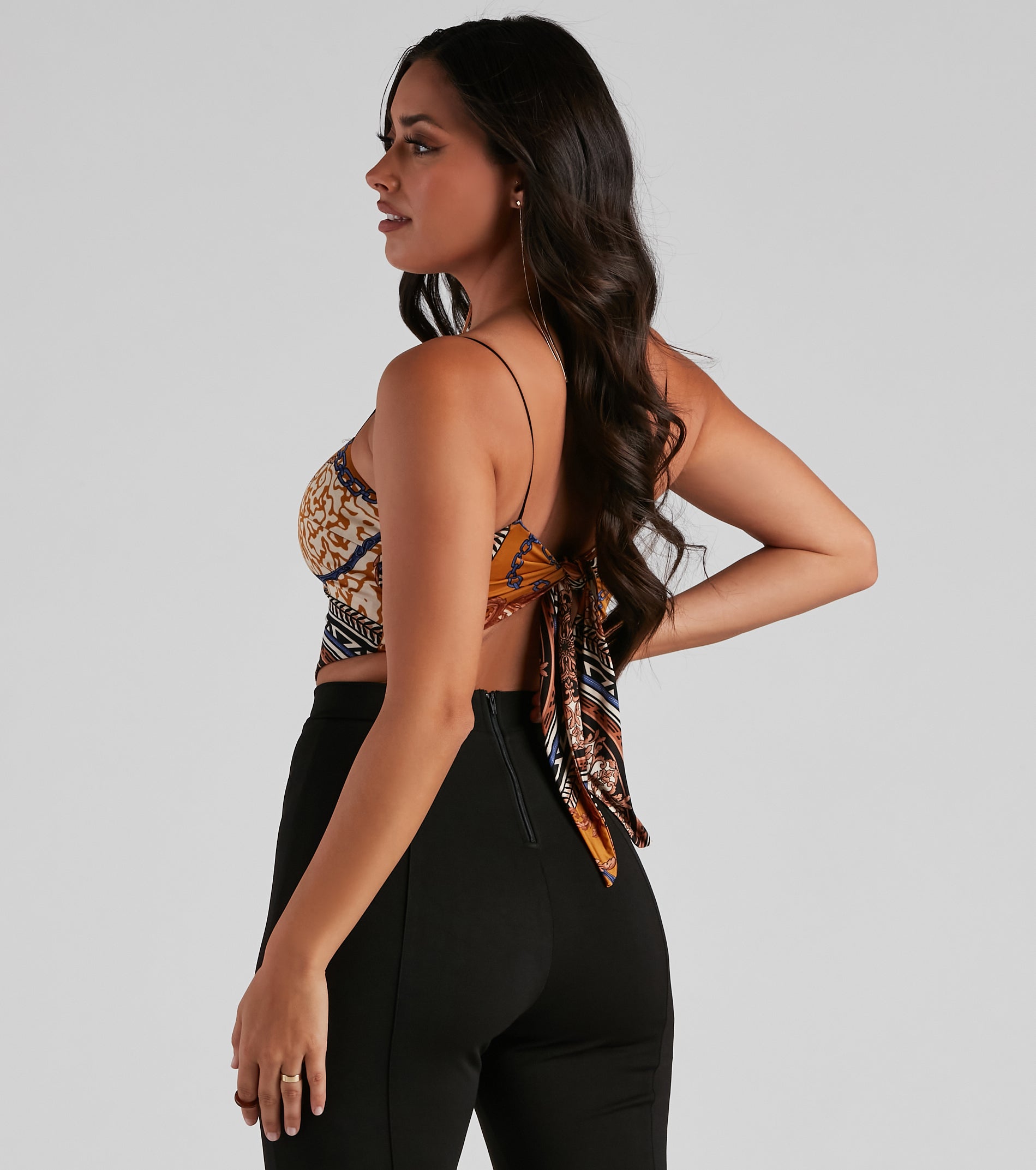 Luxe Links Tie-Back Scarf Top - Image 2