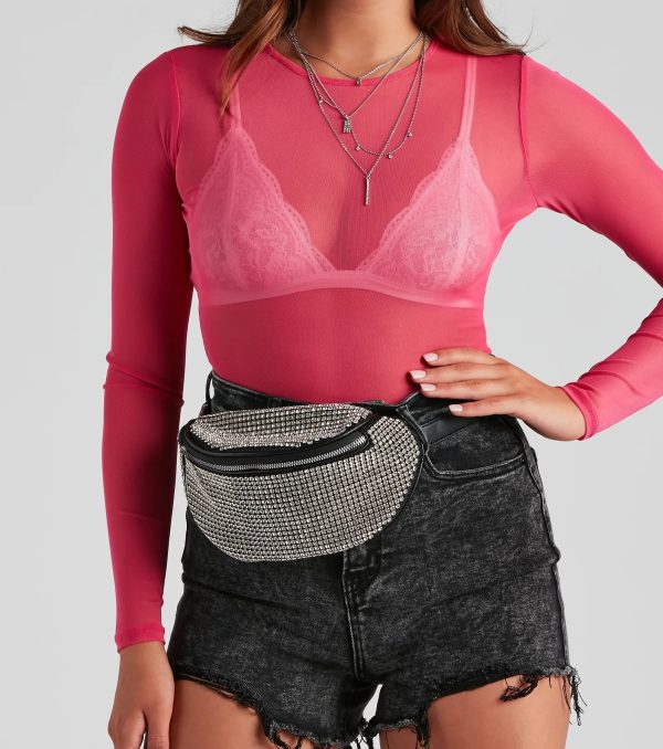 Mesh It Up Long Sleeve Crop Top - Image 4