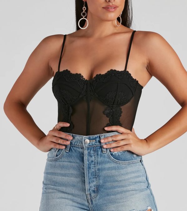 Dreamy-Chic Mesh Crochet Bustier Bodysuit - Image 3