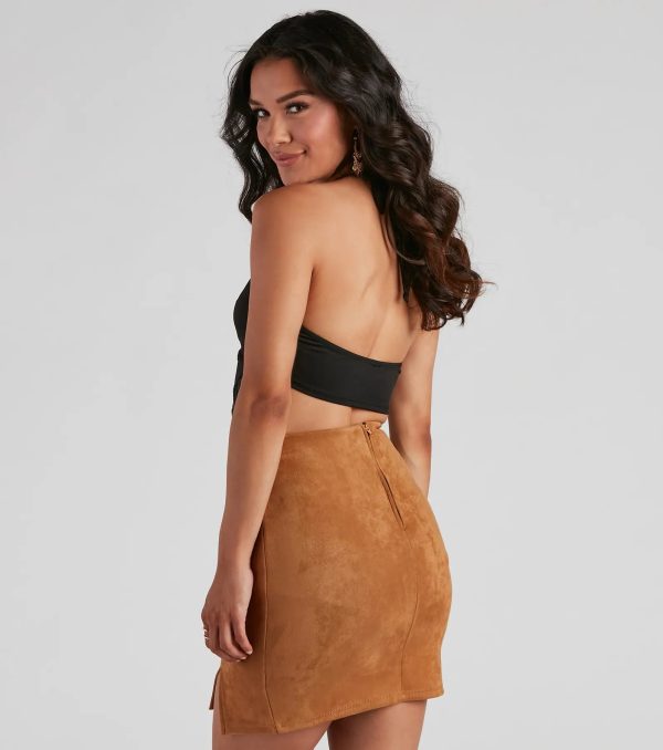 Modern Boho Halter Fringe Crop Top - Image 7