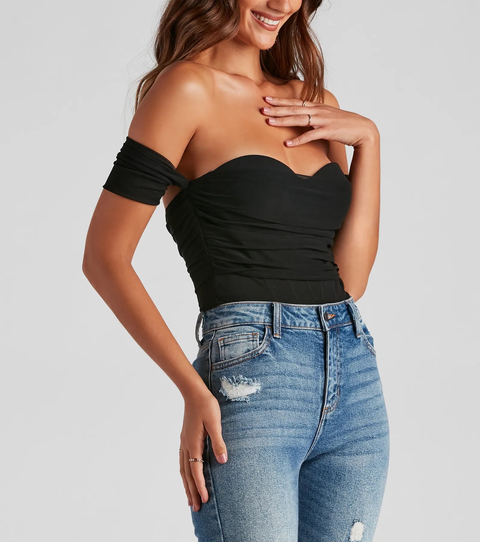 Another Date Mesh Bustier Bodysuit - Image 28