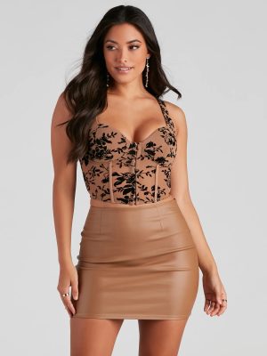 Rising Beauty Floral Burnout Corset