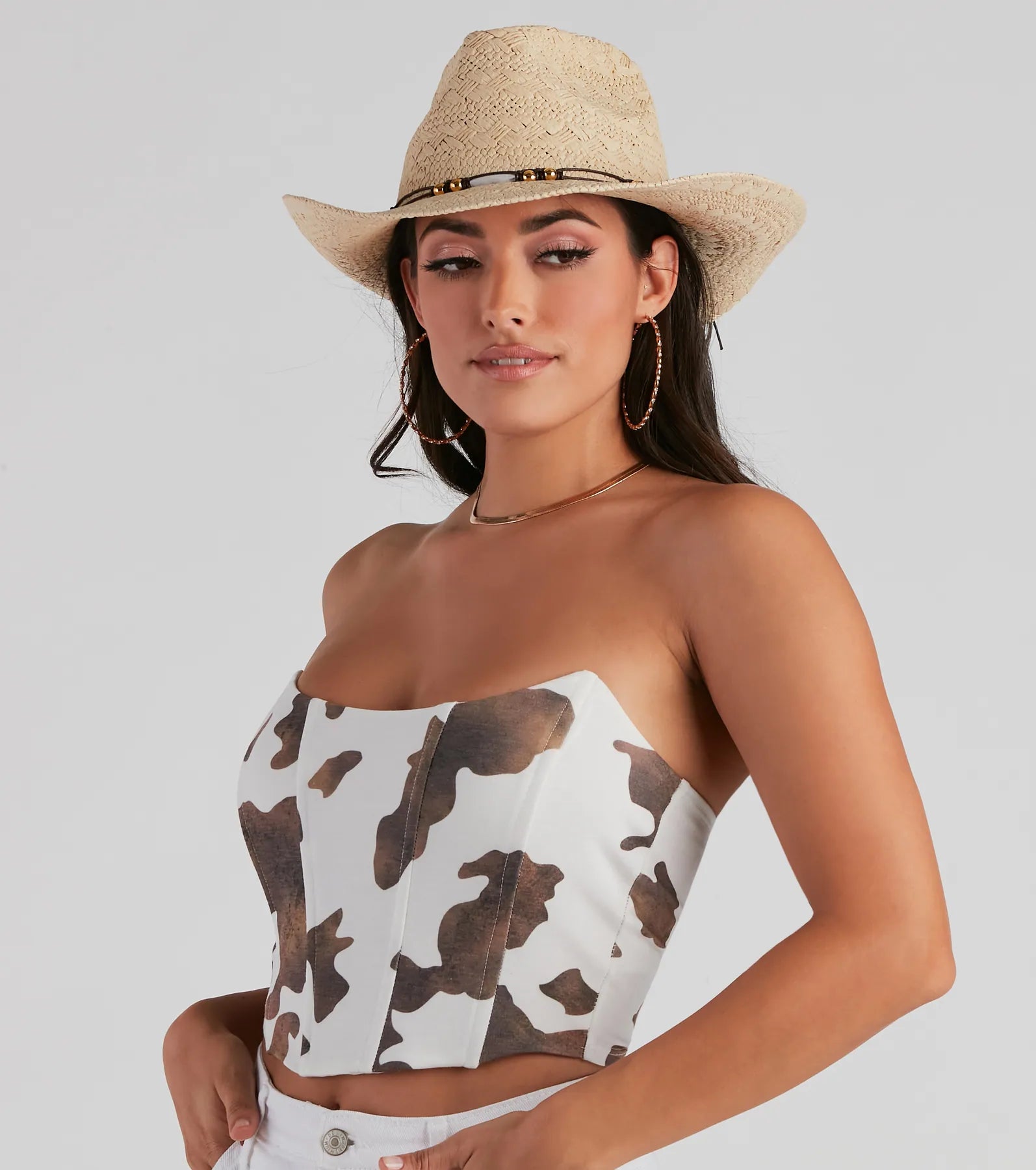 Rodeo's In Town Cow Print Bustier - Image 4