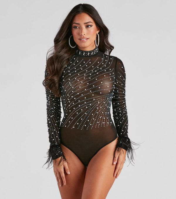 Bold Chic Pearl Mesh Bodysuit - Image 4