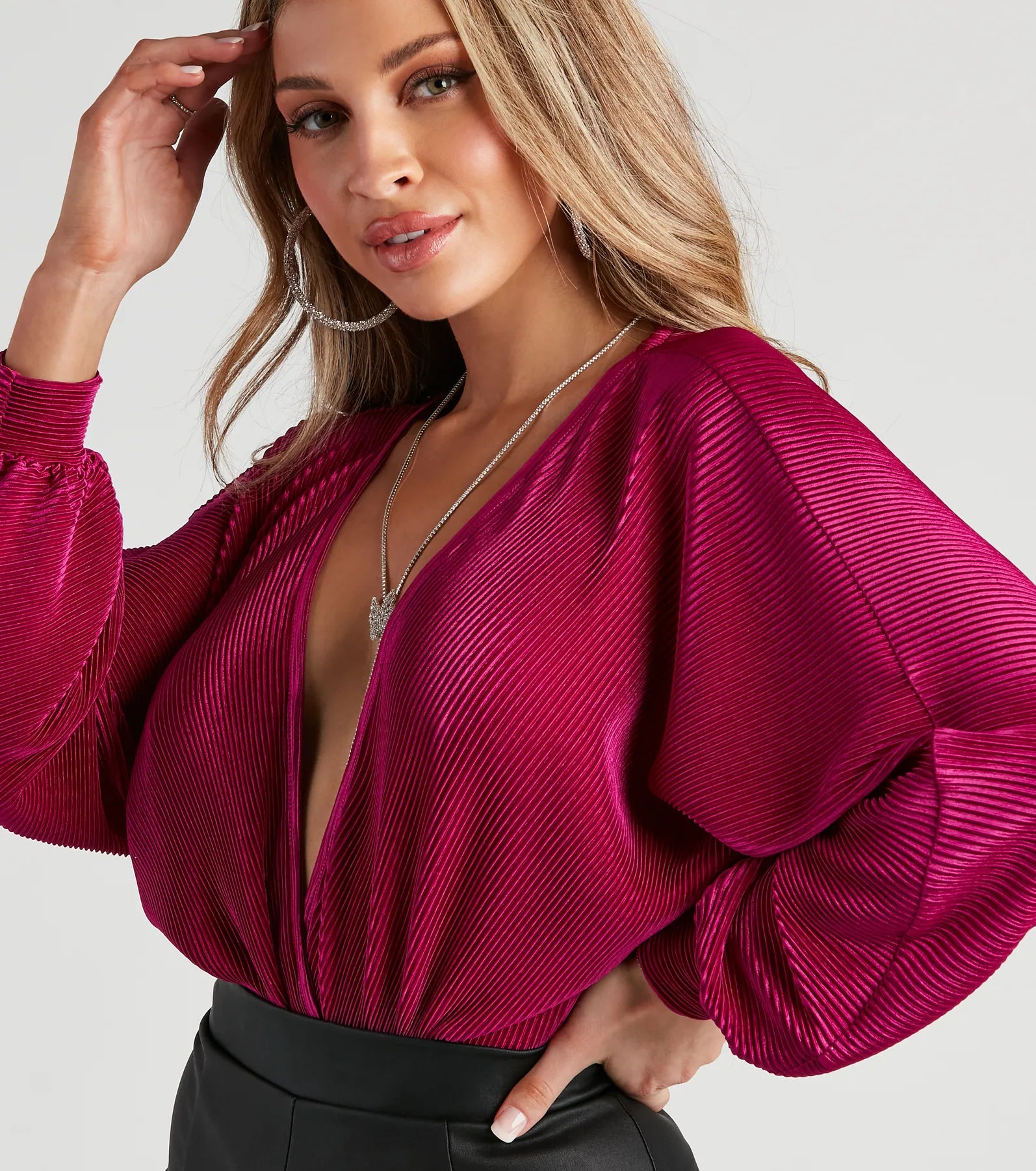 Flawless Sultry Surplice Bodysuit - Image 4