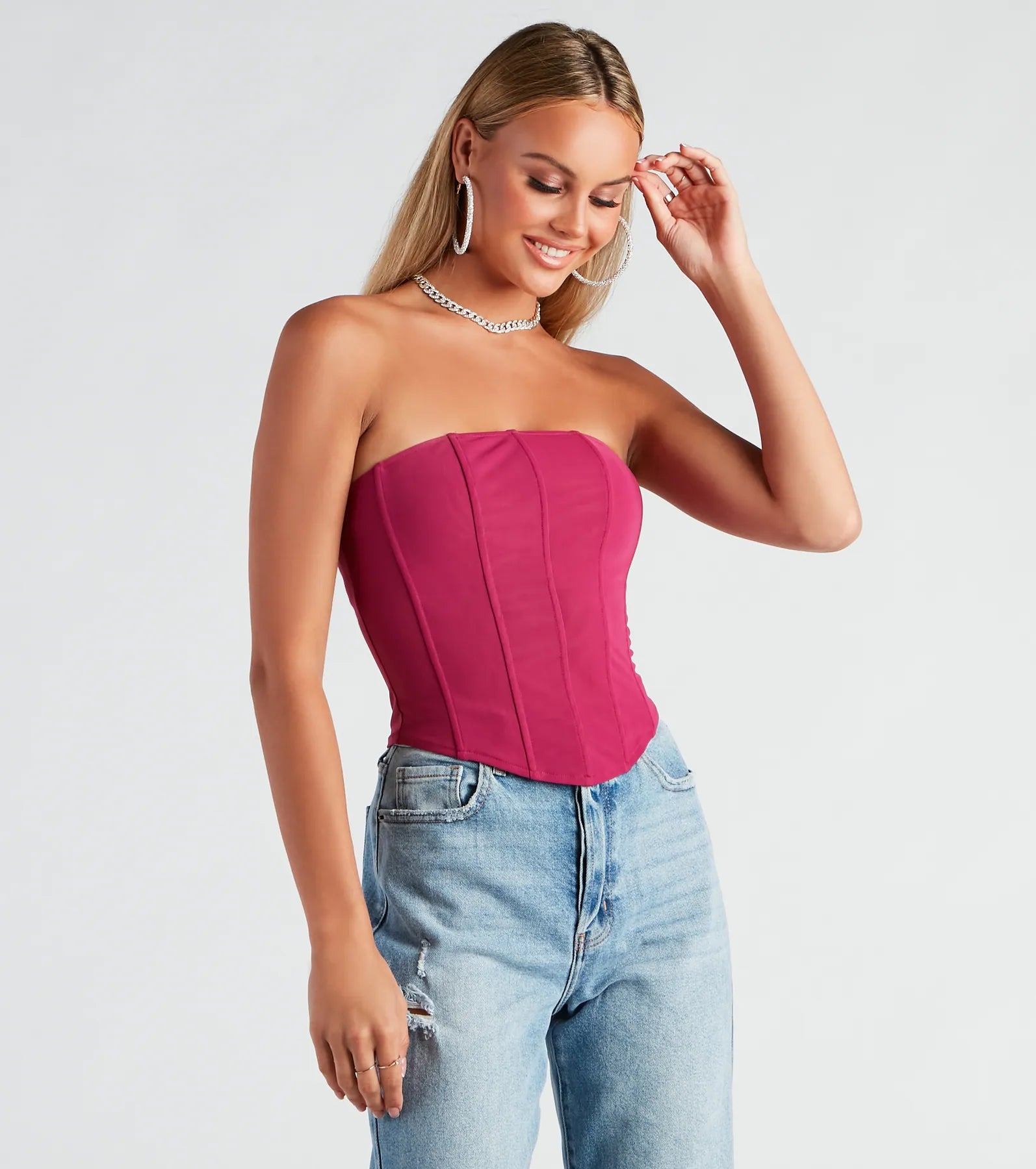 Hot Stuff Strapless Mesh Bustier - Image 9