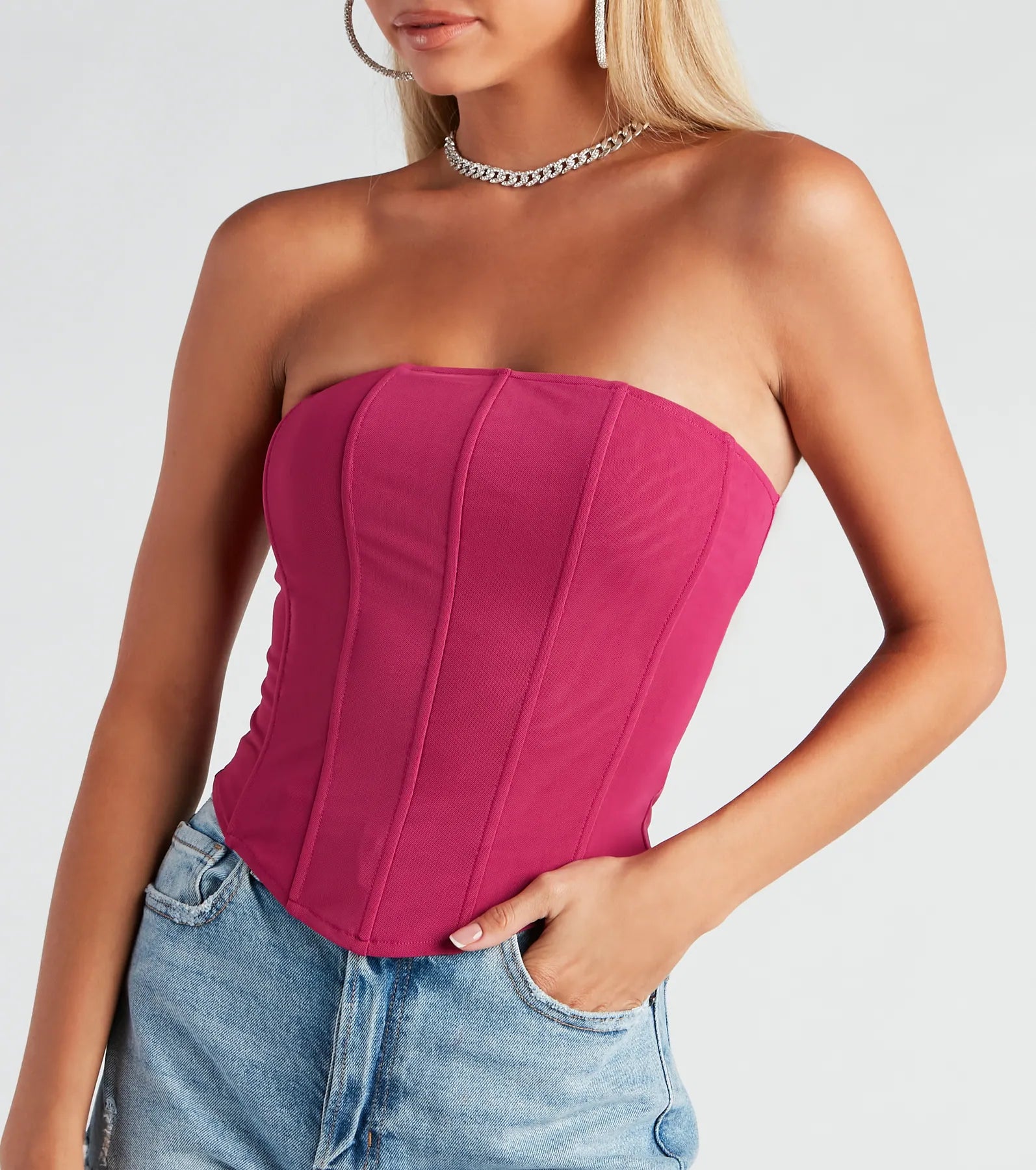 Hot Stuff Strapless Mesh Bustier - Image 11