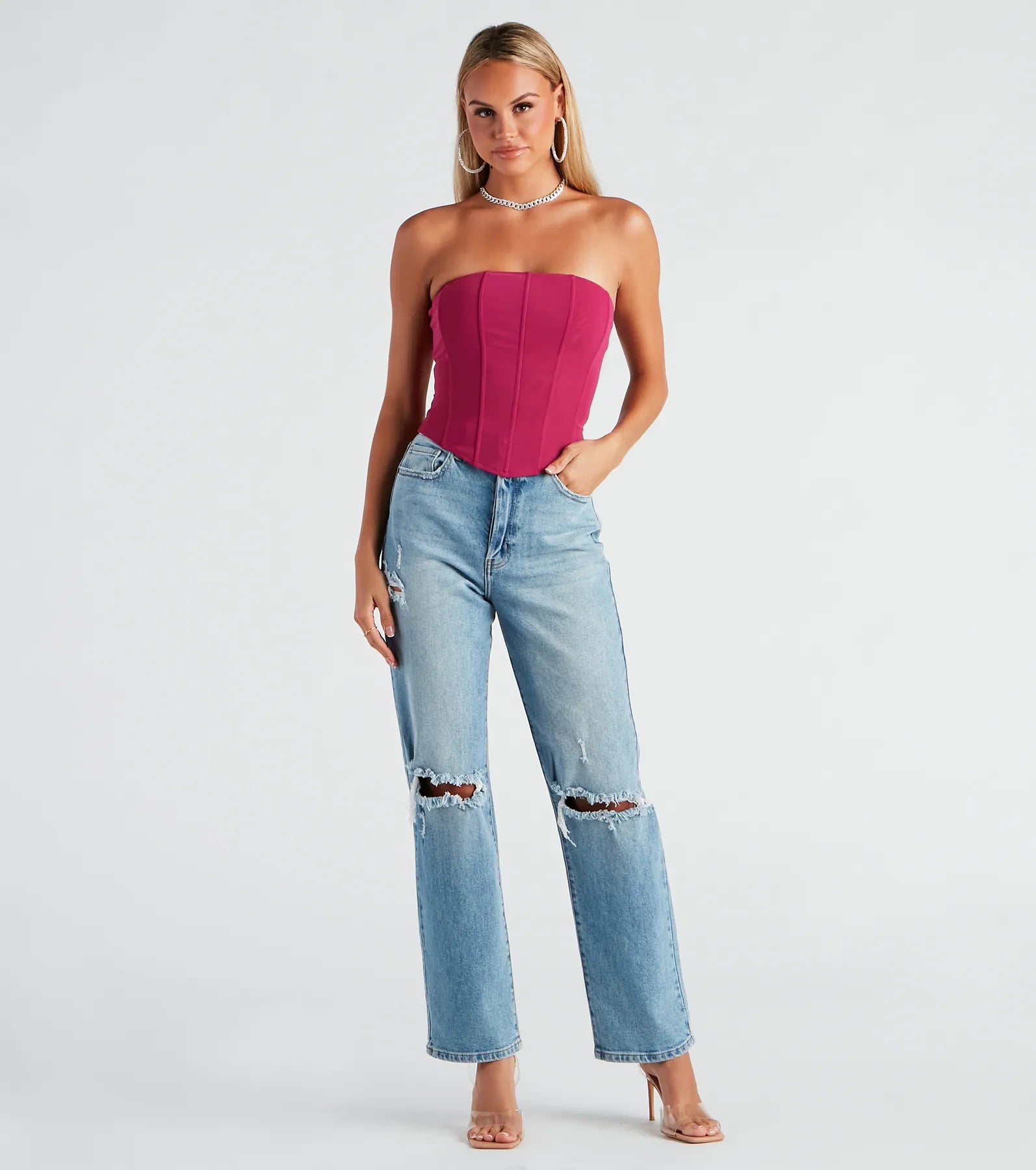 Hot Stuff Strapless Mesh Bustier - Image 12