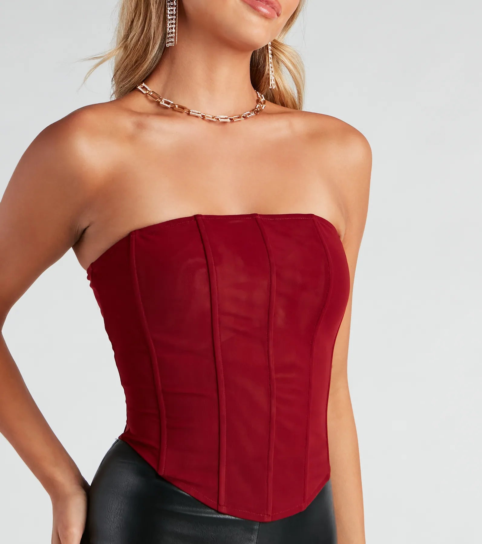 Hot Stuff Strapless Mesh Bustier - Image 15