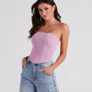 Hot Stuff Strapless Mesh Bustier