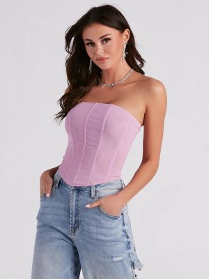 Hot Stuff Strapless Mesh Bustier
