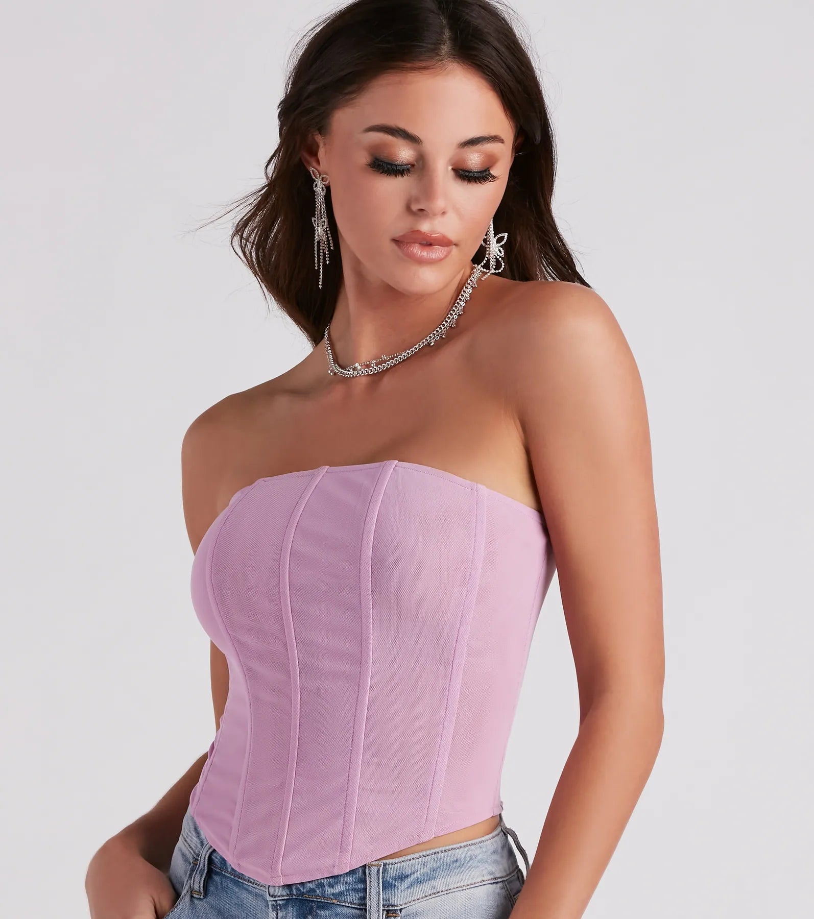 Hot Stuff Strapless Mesh Bustier - Image 4