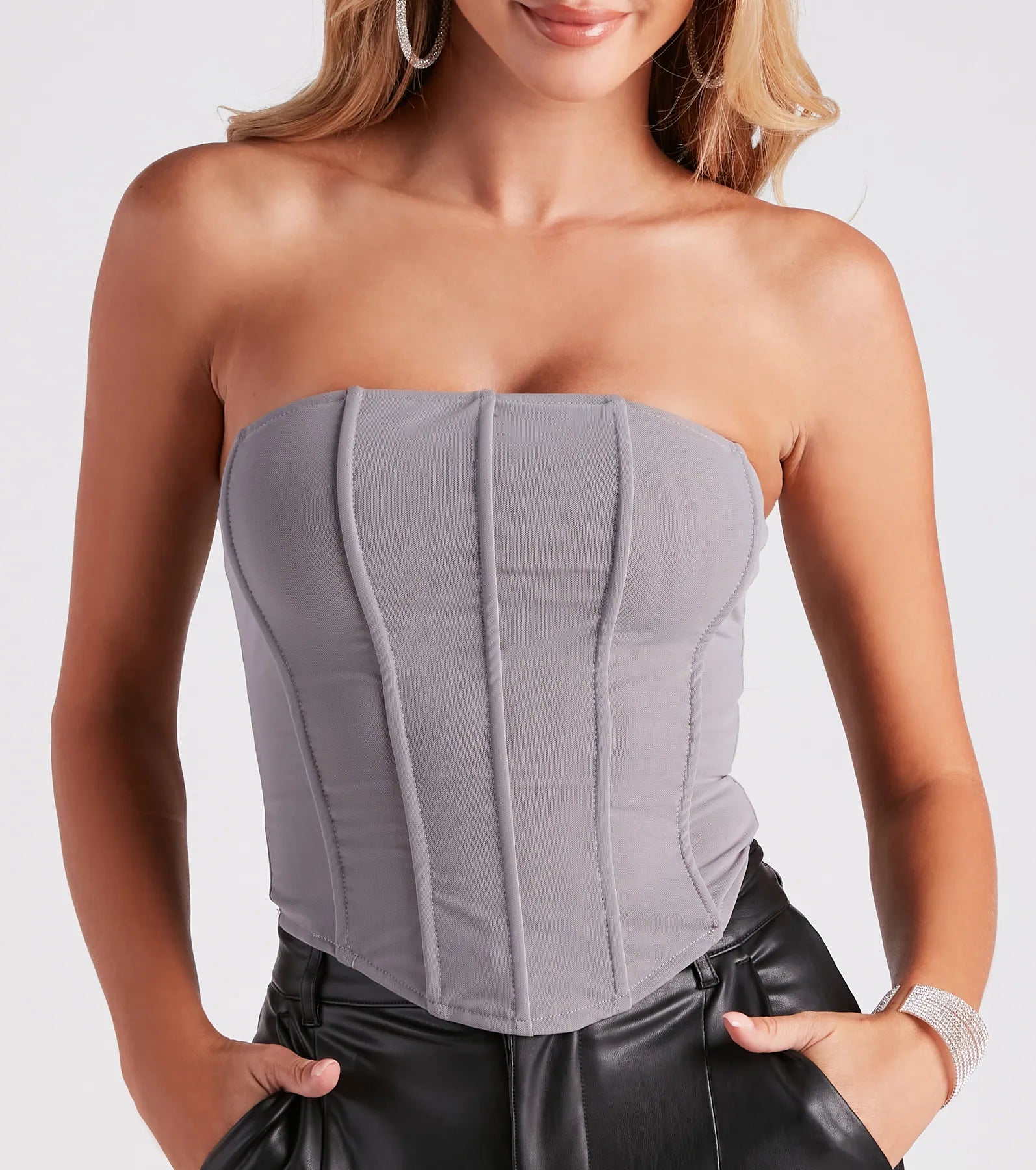 Hot Stuff Strapless Mesh Bustier - Image 8