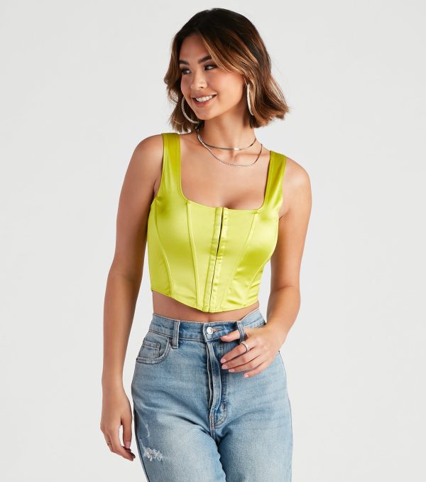 Spotlight On Satin Crop Bustier - Image 9