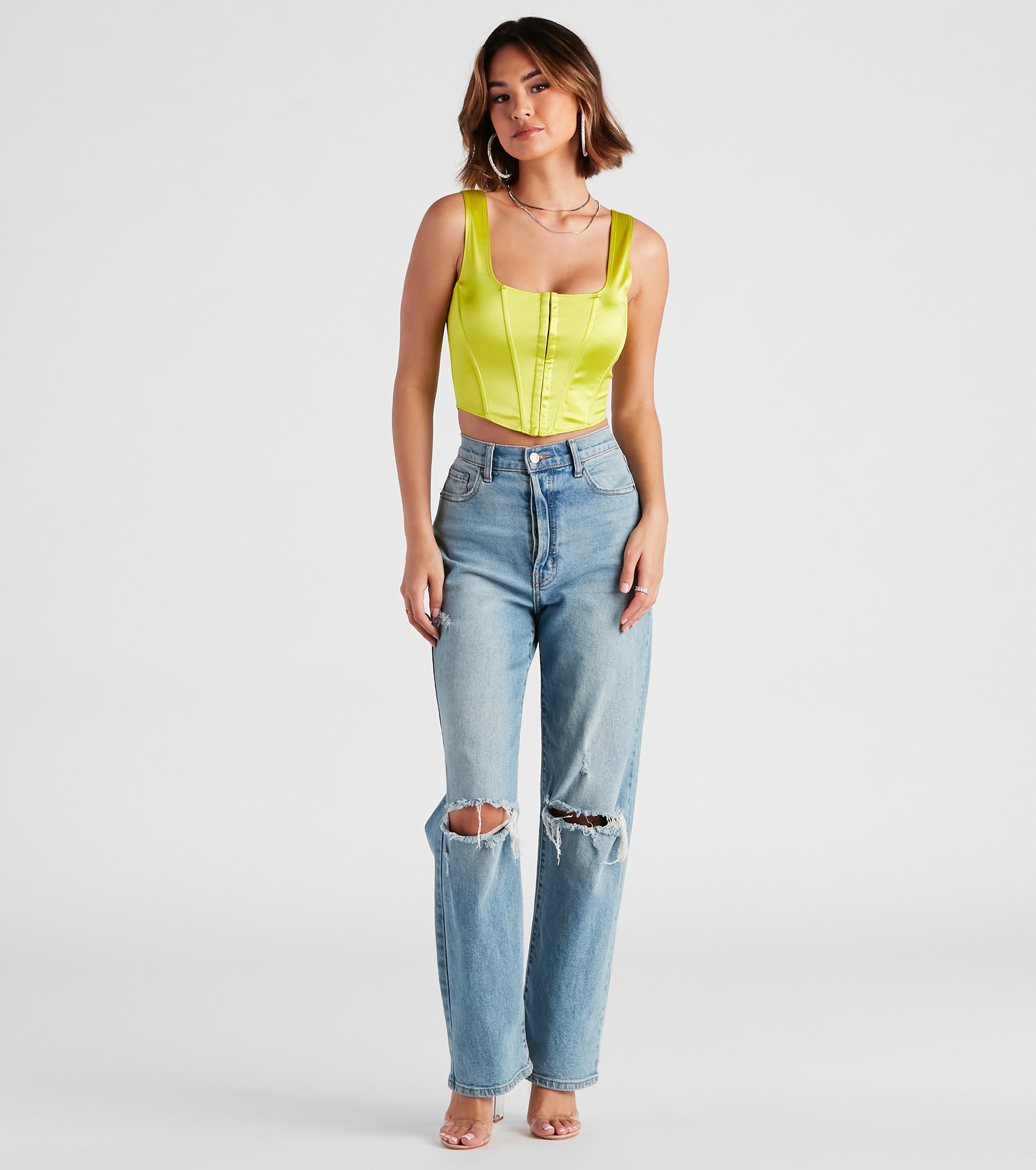 Spotlight On Satin Crop Bustier - Image 11