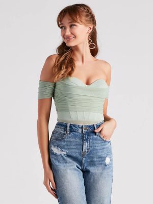 Another Date Mesh Bustier Bodysuit