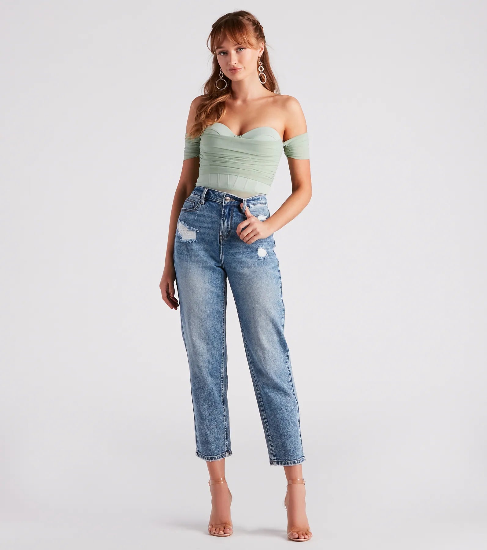 Another Date Mesh Bustier Bodysuit - Image 3