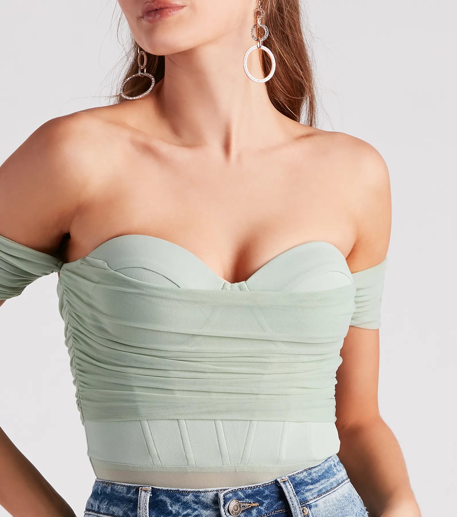 Another Date Mesh Bustier Bodysuit - Image 4