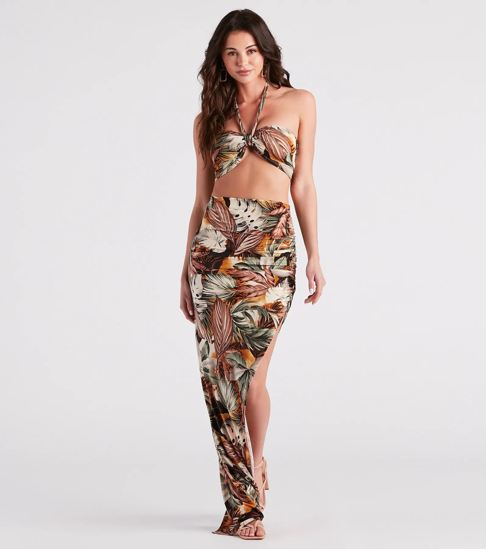 Vacay Muse Tropical Print Halter Top - Image 3