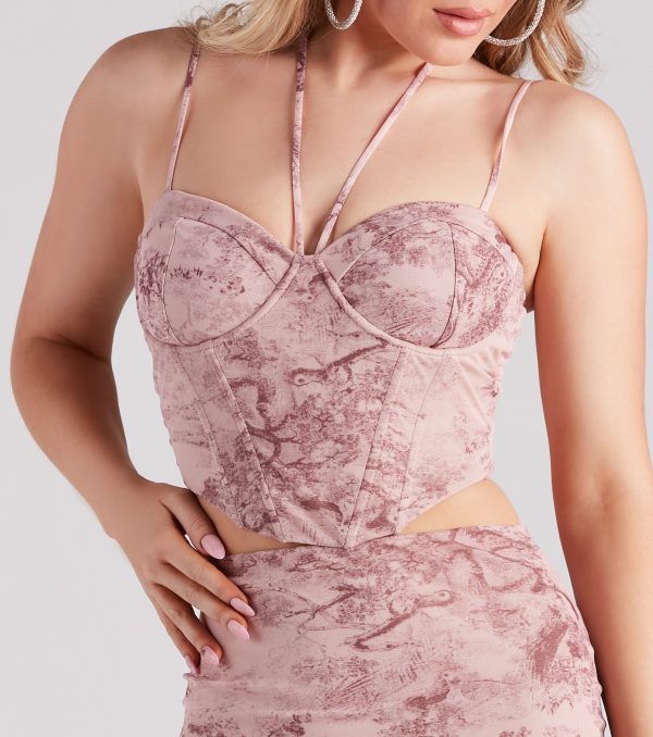 Story Time Printed Mesh Bustier - Image 4