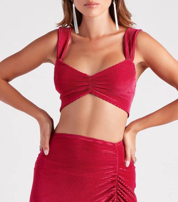Always Impressed Satin Pleated Crop Top - Image 4
