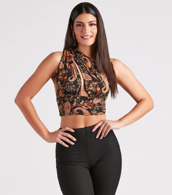 Pretty In Paisley Convertible Crop Top - Image 2