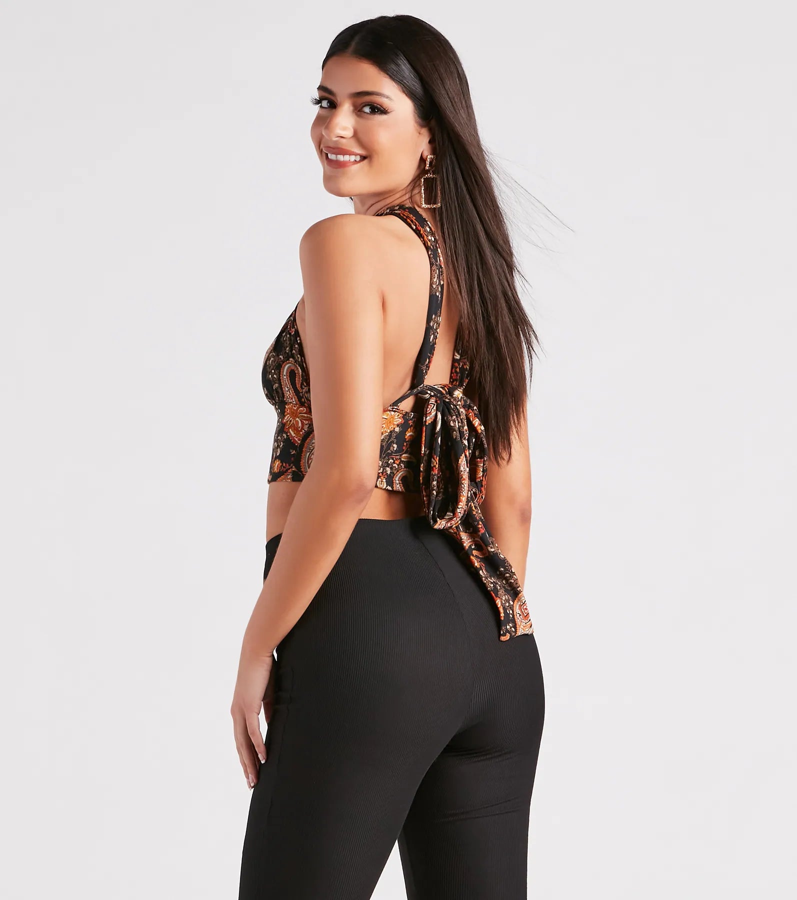Pretty In Paisley Convertible Crop Top - Image 3