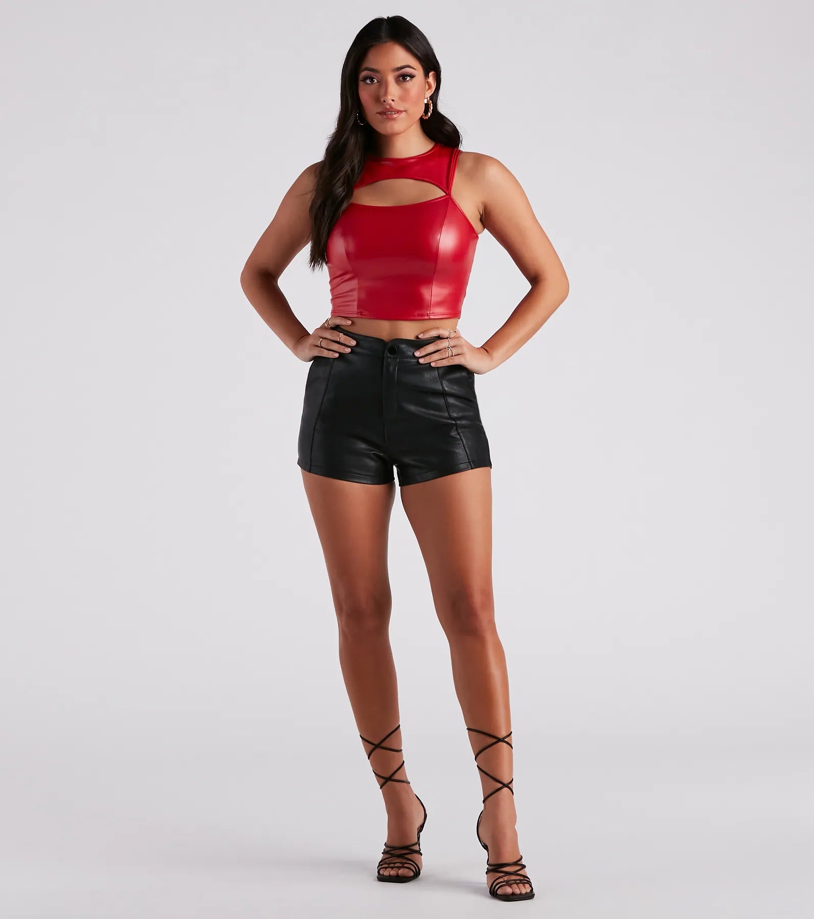 Cut To The Style Faux Leather Crop Top - Image 7