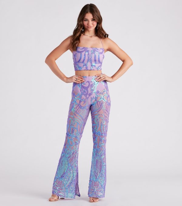 Glitzy Night Out Sequin Crop Top - Image 7