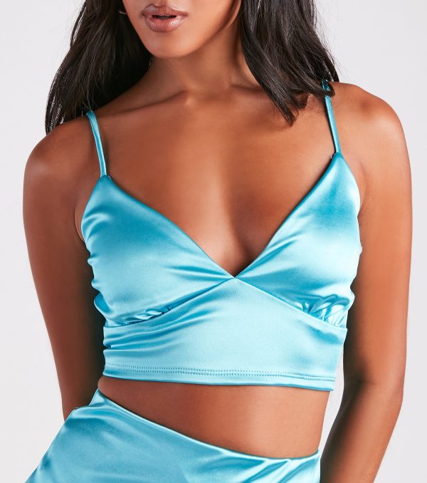 Shine Time Satin Crop Tank Top - Image 8