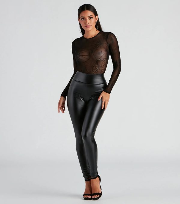 Spider Babe Mesh Graphic Bodysuit - Image 3