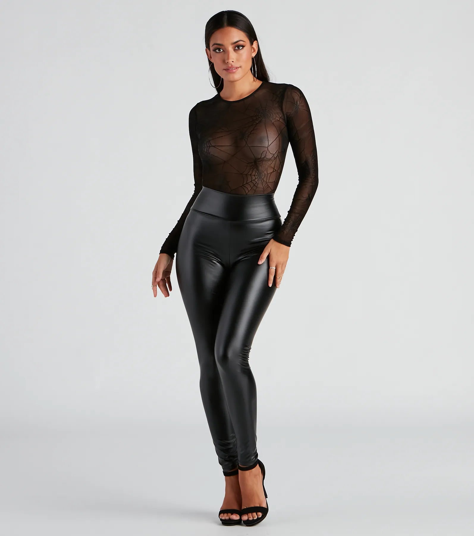 Spider Babe Mesh Graphic Bodysuit - Image 3