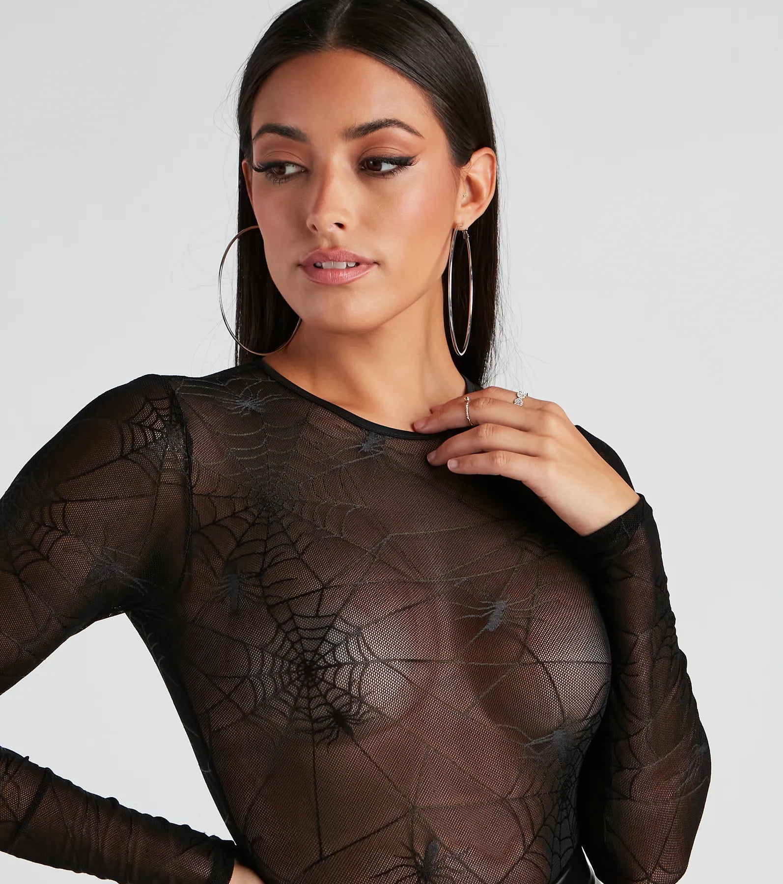 Spider Babe Mesh Graphic Bodysuit - Image 4