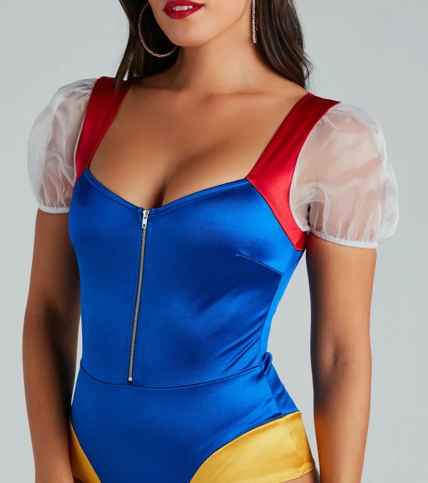 Enchanted Princess Puff Sleeve Satin Bodysuit - Image 4
