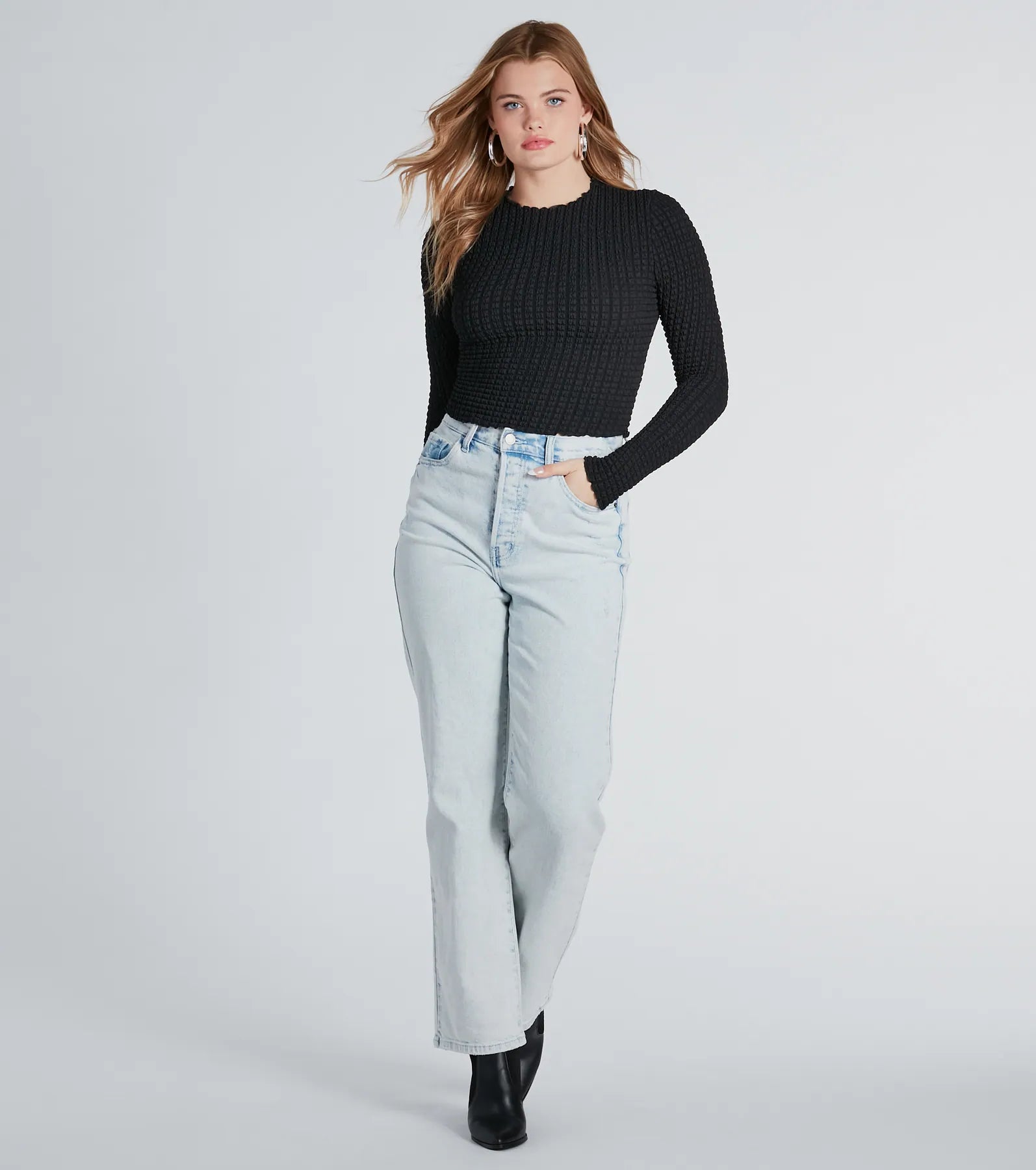 Major Essential Textured Knit Crop Top - Image 3