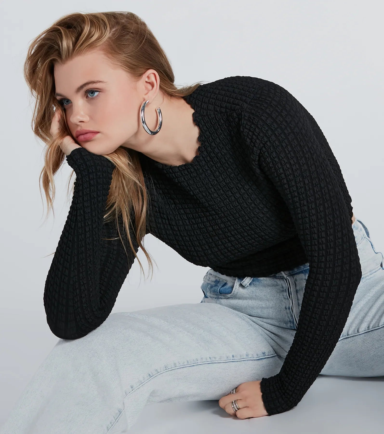 Major Essential Textured Knit Crop Top - Image 4