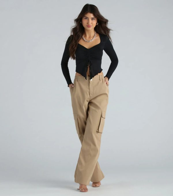 Extra Sass Long Sleeve Slit Crop Top - Image 8