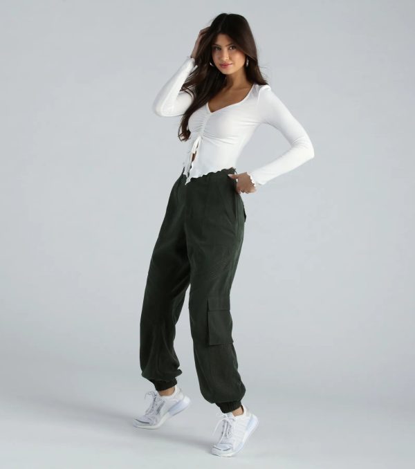Extra Sass Long Sleeve Slit Crop Top - Image 4