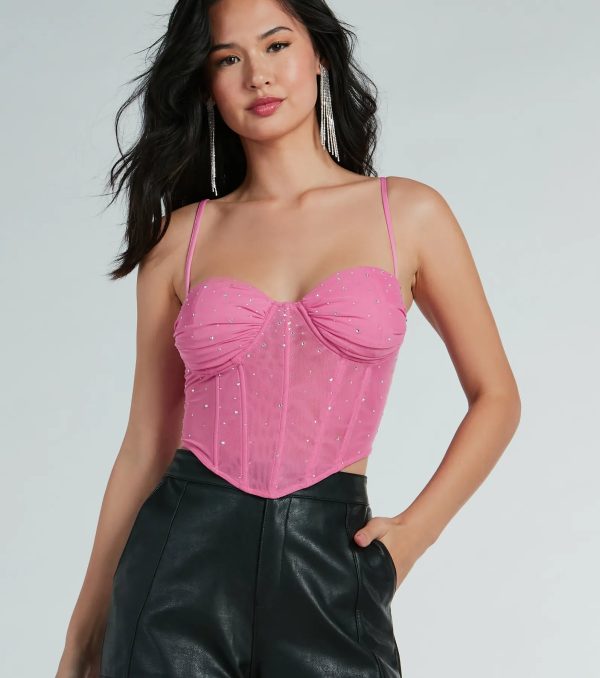 Stunned By Luxe Rhinestone Mesh Bustier - Image 5