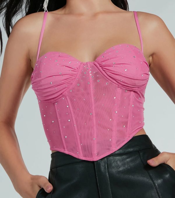 Stunned By Luxe Rhinestone Mesh Bustier - Image 8