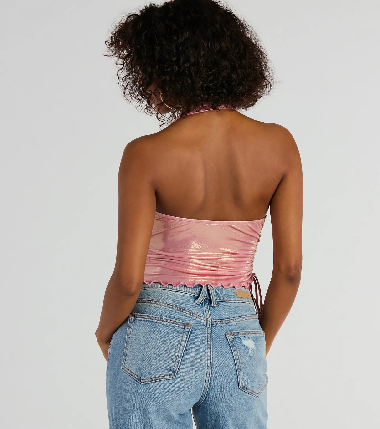 Trendy Energy Metallic Knit Halter Top - Image 6