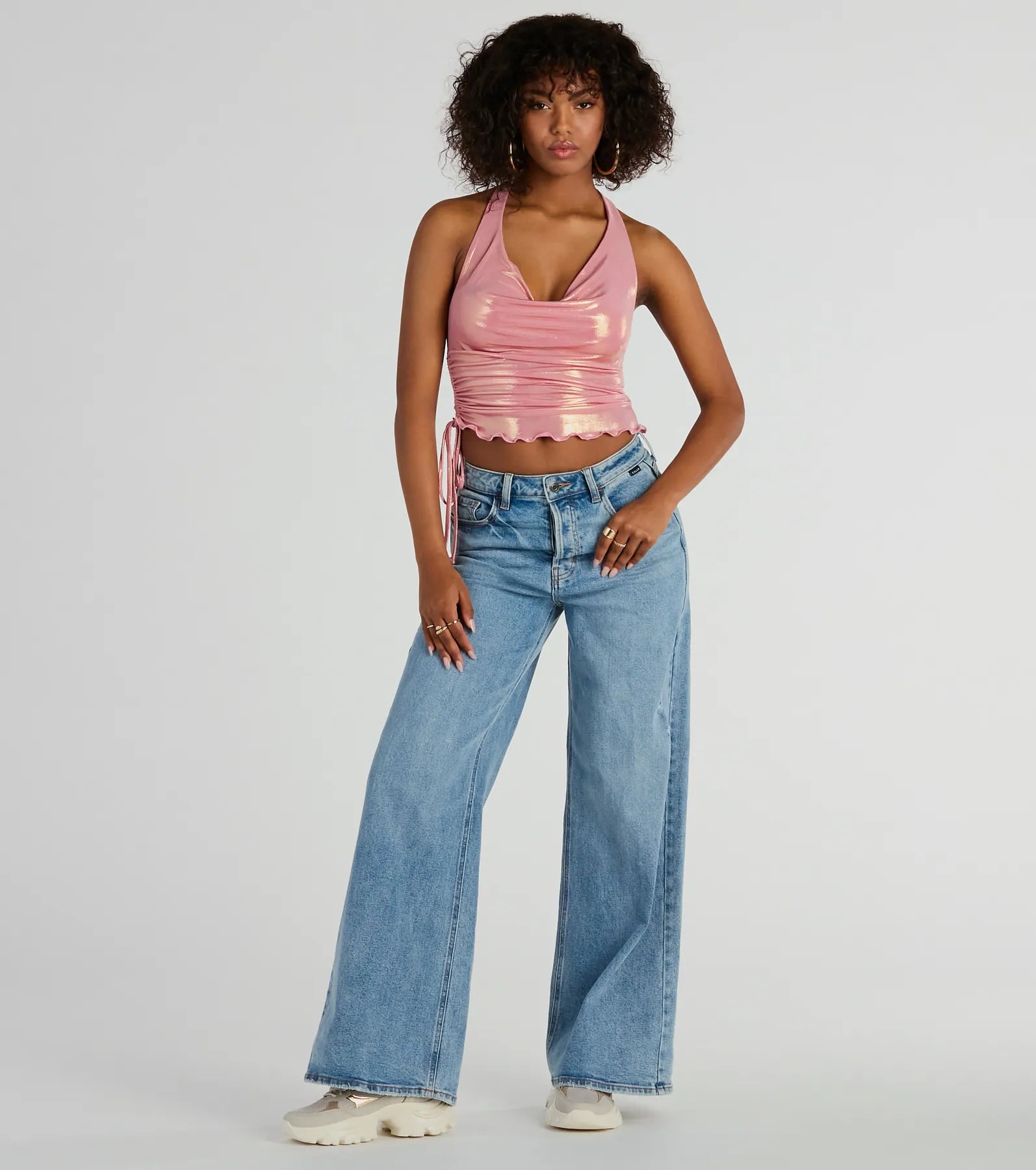 Trendy Energy Metallic Knit Halter Top - Image 7